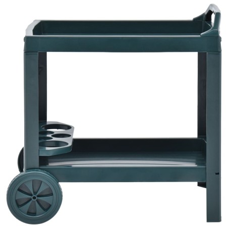 vidaXL Carrito de bebidas plástico verde 69x53x72 cm