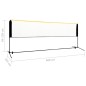 vidaXL Red de bádminton ajustable metal 400x103x94-158 cm
