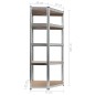 vidaXL Estantería esquina 5 niveles madera contrachapada y acero plata vidaXL Estantería esquina 5 niveles madera contrachapada y acero plata