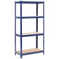 vidaXL Estantería almacenaje 4 niveles azul madera contrachapada acero vidaXL Estantería almacenaje 4 niveles azul madera contrachapada acero