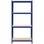 vidaXL Estantería almacenaje 4 niveles azul madera contrachapada acero vidaXL Estantería almacenaje 4 niveles azul madera contrachapada acero