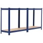 vidaXL Estantería almacenaje 4 niveles azul madera contrachapada acero vidaXL Estantería almacenaje 4 niveles azul madera contrachapada acero