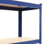 vidaXL Estantería almacenaje 4 niveles azul madera contrachapada acero vidaXL Estantería almacenaje 4 niveles azul madera contrachapada acero