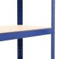 vidaXL Estantería almacenaje 4 niveles azul madera contrachapada acero vidaXL Estantería almacenaje 4 niveles azul madera contrachapada acero