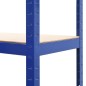 vidaXL Estantería almacenaje 4 niveles azul madera contrachapada acero vidaXL Estantería almacenaje 4 niveles azul madera contrachapada acero