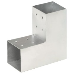 vidaXL Conectores de postes en L 4 uds metal galvanizado 81x81 mm