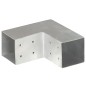 vidaXL Conectores de postes en L 4 uds metal galvanizado 81x81 mm vidaXL Conectores de postes en L 4 uds metal galvanizado 81x81 mm