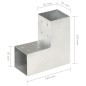 vidaXL Conectores de postes en L 4 uds metal galvanizado 81x81 mm vidaXL Conectores de postes en L 4 uds metal galvanizado 81x81 mm