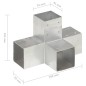vidaXL Conectores de postes en X 4 uds metal galvanizado 91x91 mm vidaXL Conectores de postes en X 4 uds metal galvanizado 91x91 mm