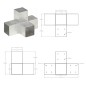 vidaXL Conectores de postes en X 4 uds metal galvanizado 91x91 mm vidaXL Conectores de postes en X 4 uds metal galvanizado 91x91 mm