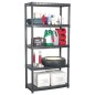 vidaXL Estante de almacenaje 5 niveles negro plástico 85x40x185 cm vidaXL Estante de almacenaje 5 niveles negro plástico 85x40x185 cm