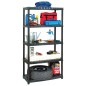 vidaXL Estante de almacenaje 5 niveles negro plástico 85x40x185 cm vidaXL Estante de almacenaje 5 niveles negro plástico 85x40x185 cm