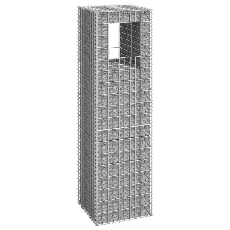 vidaXL Cesta poste de gaviones de hierro 50x50x180 cm vidaXL Cesta poste de gaviones de hierro 50x50x180 cm