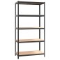 vidaXL Estantería resistente 5 niveles madera contrachapada acero gris vidaXL Estantería resistente 5 niveles madera contrachapada acero gris