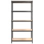 vidaXL Estantería resistente 5 niveles madera contrachapada acero gris vidaXL Estantería resistente 5 niveles madera contrachapada acero gris