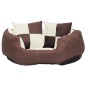 vidaXL Cojín para perro reversible y lavable marrón y crema 65x50x20cm vidaXL Cojín para perro reversible y lavable marrón y crema 65x50x20cm