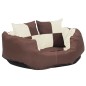 vidaXL Cojín para perro reversible y lavable marrón y crema 65x50x20cm vidaXL Cojín para perro reversible y lavable marrón y crema 65x50x20cm