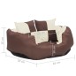 vidaXL Cojín para perro reversible y lavable marrón y crema 65x50x20cm vidaXL Cojín para perro reversible y lavable marrón y crema 65x50x20cm