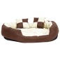 vidaXL Cojín para perro reversible y lavable marrón crema 110x80x23 cm vidaXL Cojín para perro reversible y lavable marrón crema 110x80x23 cm