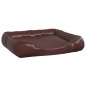 vidaXL Cama para perros de cuero sintético marrón 105x80x25 cm