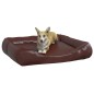 vidaXL Cama para perros de cuero sintético marrón 105x80x25 cm