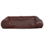 vidaXL Cama para perros de cuero sintético marrón 105x80x25 cm