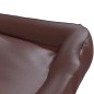 vidaXL Cama para perros de cuero sintético marrón 105x80x25 cm