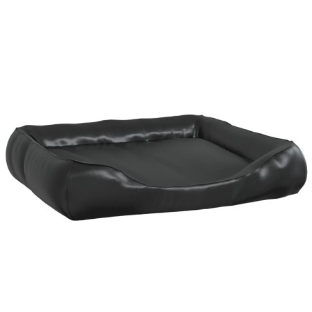 vidaXL Cama para perros de cuero sintético negro 80x68x23 cm