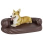 vidaXL Cama para perros de espuma cuero sintético marrón 88x65 cm vidaXL Cama para perros de espuma cuero sintético marrón 88x65 cm