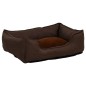 vidaXL Cama de perro de felpa apariencia de lino marrón 85,5x70x23 cm vidaXL Cama de perro de felpa apariencia de lino marrón 85,5x70x23 cm