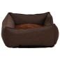 vidaXL Cama de perro de felpa apariencia de lino marrón 85,5x70x23 cm vidaXL Cama de perro de felpa apariencia de lino marrón 85,5x70x23 cm