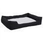 vidaXL Cama de perro felpa apariencia de lino negra y blanca vidaXL Cama de perro felpa apariencia de lino negra y blanca