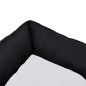 vidaXL Cama de perro felpa apariencia de lino negra y blanca vidaXL Cama de perro felpa apariencia de lino negra y blanca