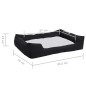 vidaXL Cama de perro felpa apariencia de lino negra y blanca vidaXL Cama de perro felpa apariencia de lino negra y blanca