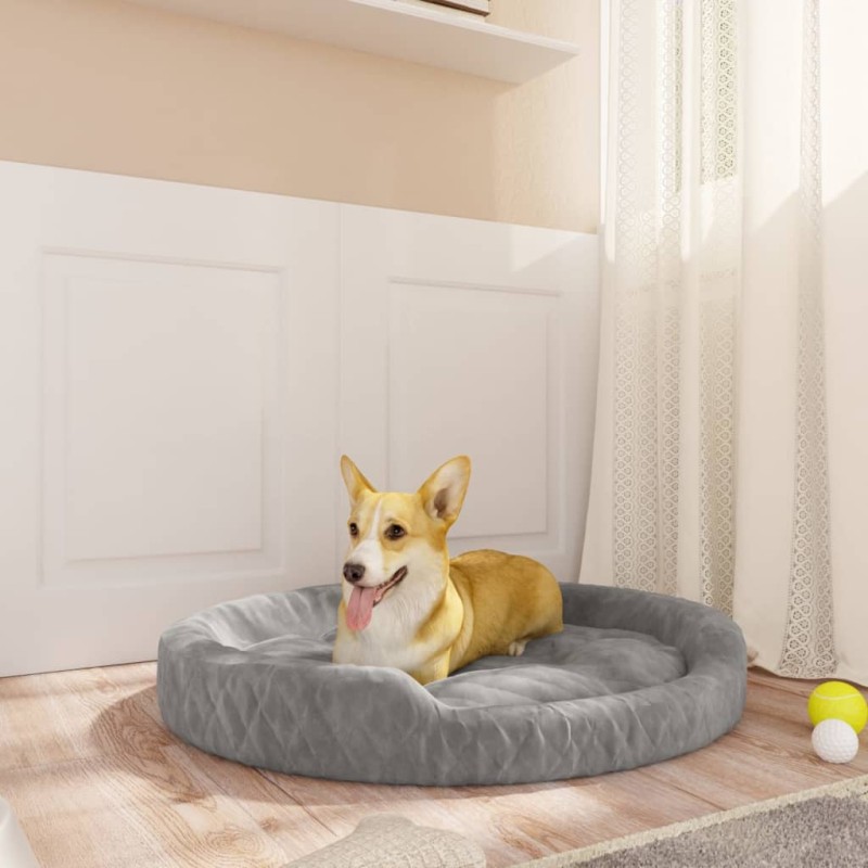 vidaXL Cama para perros de felpa gris 90x70x23 cm vidaXL Cama para perros de felpa gris 90x70x23 cm