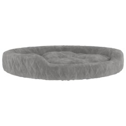 vidaXL Cama para perros de felpa gris 90x70x23 cm