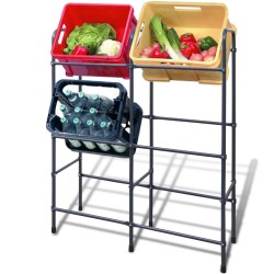 vidaXL Estantería para 6 cajas acero