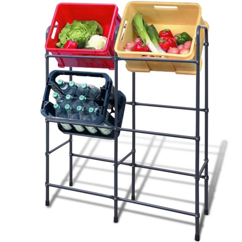 vidaXL Estantería para 6 cajas acero