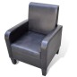vidaXL Sillón de cuero sintético negro vidaXL Sillón de cuero sintético negro