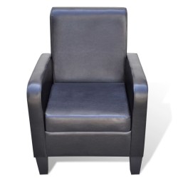 vidaXL Sillón de cuero sintético negro