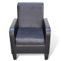 vidaXL Sillón de cuero sintético negro vidaXL Sillón de cuero sintético negro