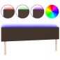 vidaXL Cabecero con LED cuero sintético marrón 160x5x78/88 cm