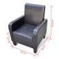 vidaXL Sillón de cuero sintético negro vidaXL Sillón de cuero sintético negro