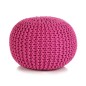 vidaXL Puf tejido a mano 50x35 cm algodón rosa vidaXL Puf tejido a mano 50x35 cm algodón rosa