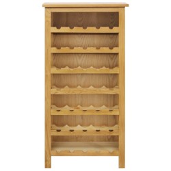 vidaXL Botellero de madera maciza de roble 56x32x110 cm