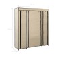 vidaXL Armario con compartimentos y varillas tela crema 150x45x176 cm vidaXL Armario con compartimentos y varillas tela crema 150x45x176 cm