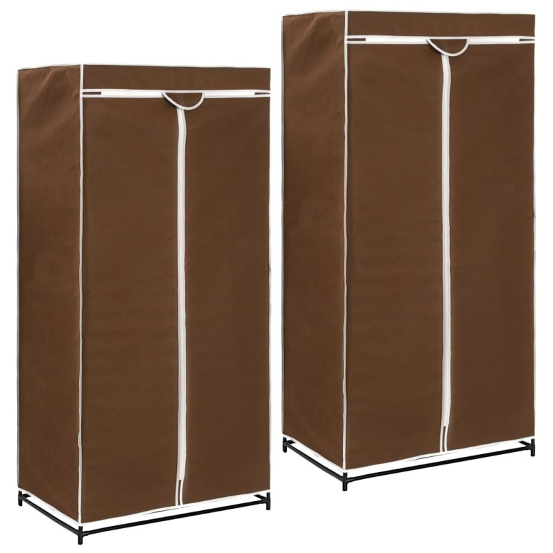 vidaXL Armarios 2 unidades marrón 75x50x160 cm