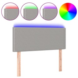 vidaXL Cabecero con luces LED de tela gris claro 80x5x78/88 cm