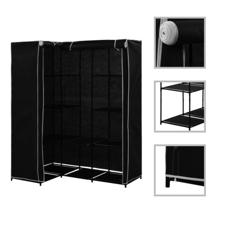 vidaXL Armario de esquina negro 130x87x169 cm