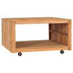 vidaXL Mesa de centro de madera de teca maciza 80x80x40 cm